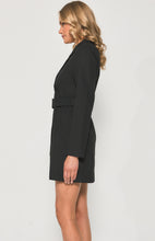 Blazer Dress with Self Fabric Buckle and Button Details