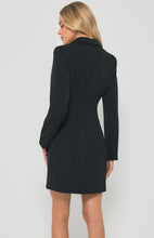 BLAZER DRESS WITH PLEATED FRONT DETAILS