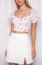 Speckle Love Heart Print Crop With Front Button Detail