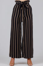 Striped Paper Bag High Waist Pants