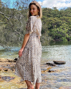 Leopard wrap dress