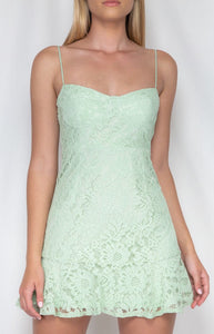 Thin Strap Lace Dress with Underwire Detail