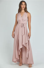 Pleated Front Detail Maxi Dress with Waterfall Hem