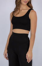 Lounge Set With Crop And Pants Black